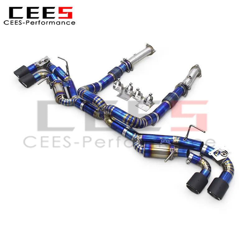 CEES Catback Exhaust for Chevrolet Corvette C8 2019-2023 Performance Titanium Downpipe Exhaust Pipe Tuning Valve Muffler Car Exhaust System