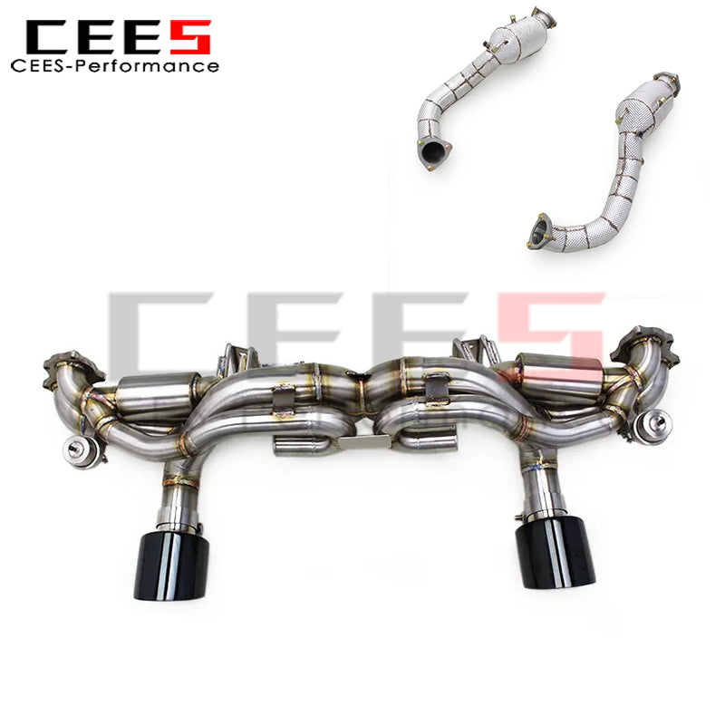 cees Valve Catback Exhaust Pipes for Porsche 718 Cayman GT4 4.0L 2024 SS304 Stainless Steel Tuning Car Exhaust Escape System
