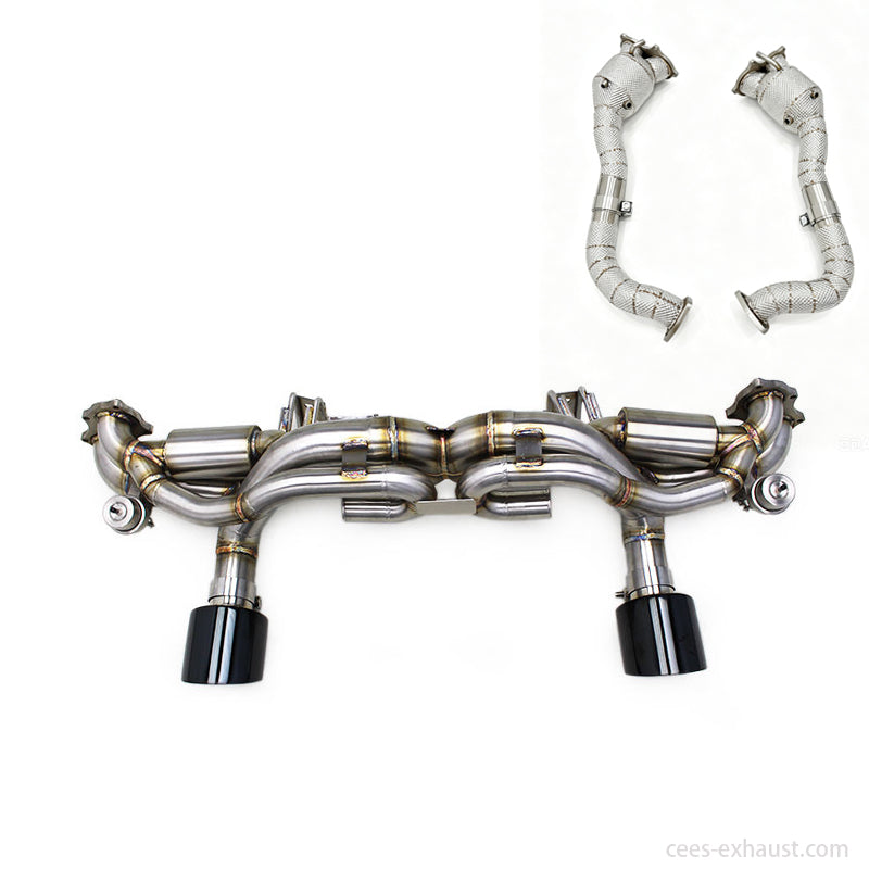 cees Valve Catback Exhaust Pipes for Porsche 718 Cayman GT4 4.0L 2024 SS304 Stainless Steel Tuning Car Exhaust Escape System