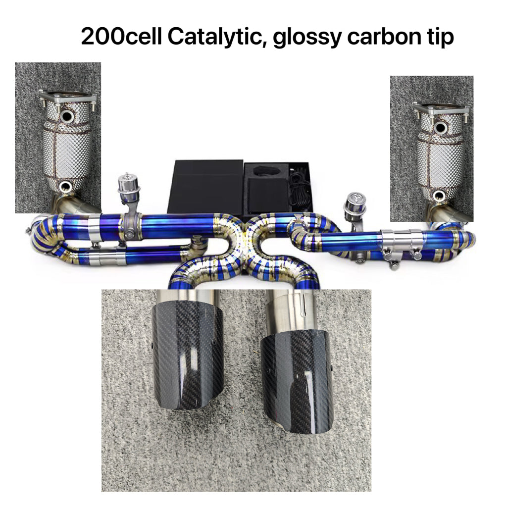 cees Exhaust System For Porsche 911 991/991.2 Carrera S 3.0T 2016-2018 Upgraded GT3 Titanium Downpipe Valved Exhaust Pipe