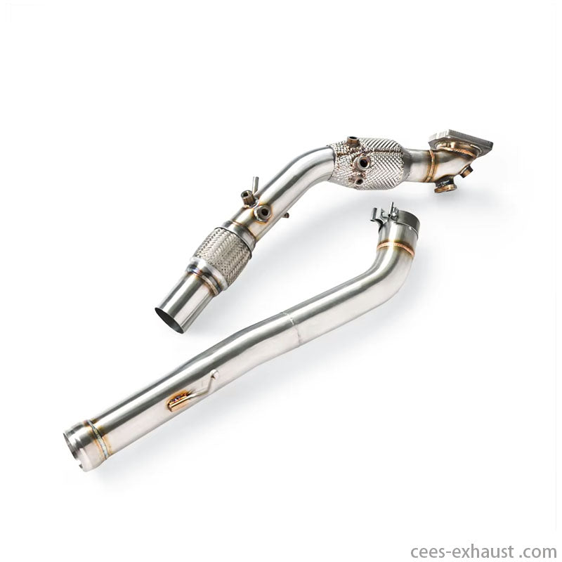 CEES with Free Flow Pipe Exhaust Downpipe for Jeep Wrangler Rubicon JL 2.0T 2018-2020 SS304 Stainless Steel Sport Exhaust System