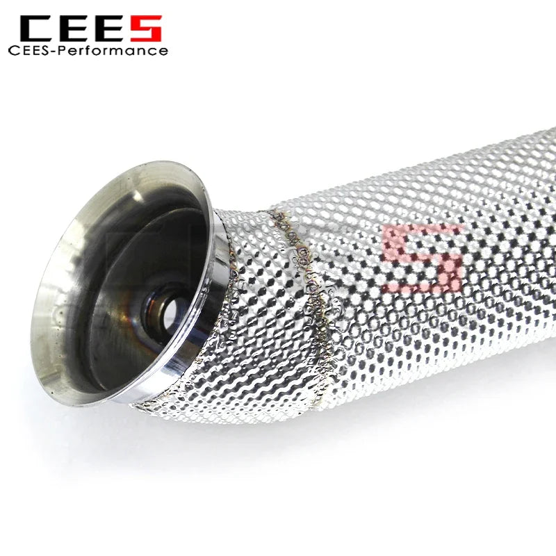 cees Exhaust Downpipe with Heat Shield for Mercedes-Benz S63 AMG 4.0T 2022-2023 Stainless Steel Exhaust Pipes High Flow Downpipe