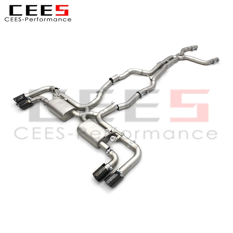 cees Valved Catback Muffler for PORSCHE Cayenne 958 V8 4.8 2010-2016 Tuning Active Sound X Pipe SUS304 Muffler Exhaust System