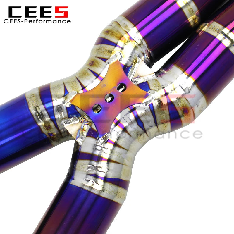 cees Performance Titanium Exhaust System for Ferrari California 4.3L 2009-2014 X Pipe Catback Racing Car Muffler Vacuum Valve