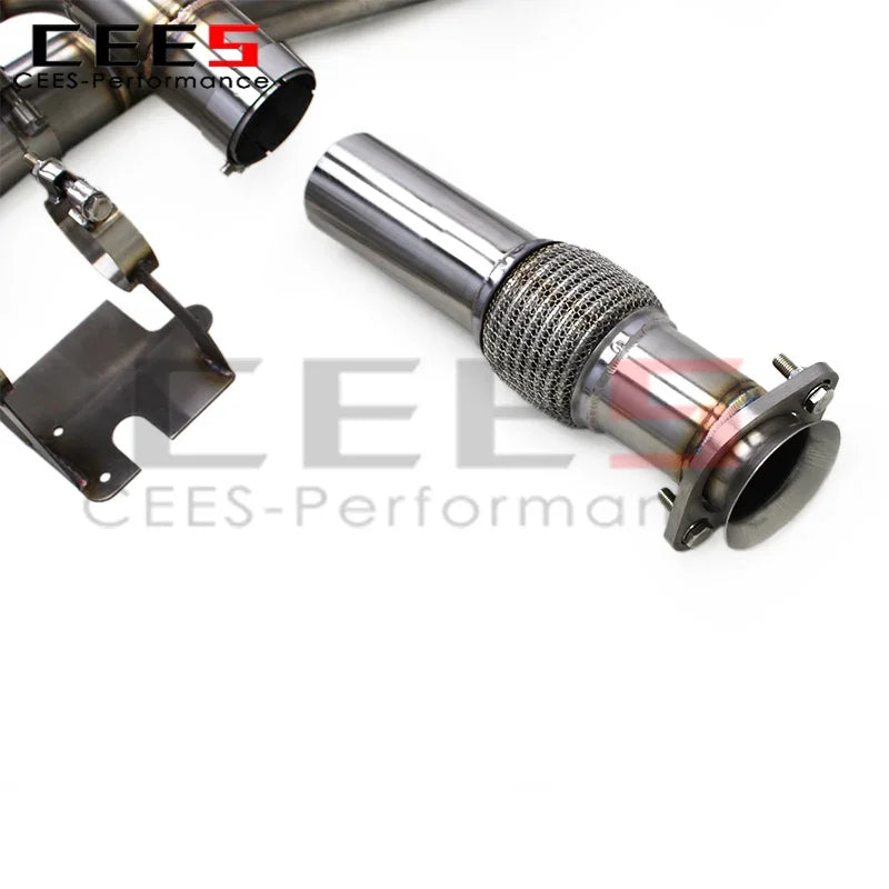 CEES Performance Stainless Steel Catback Exhaust Pipes for Chevrolet CORVETTE C8 2019-2023 with Electroplated Black Exhaust Tips