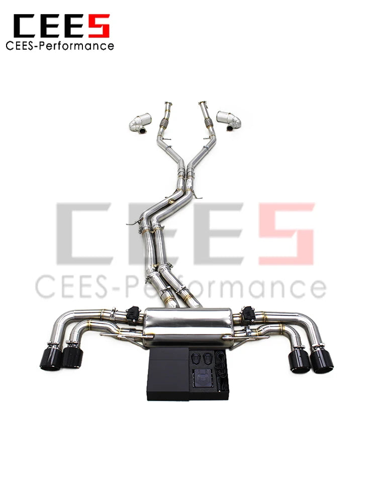 cees Valvetronic Catback Exhaust Pipe for Porsche Cayenne S Turbo 2.9T 2018-2024 SS304 Downpipe with Catalyst Exhaust System