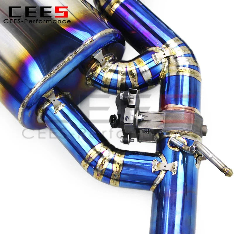 CEES Titanium Exhaust Pipe for Audi RS3 2.5T RS Black Tip Catback Muffler Exhaust System Car Accessories