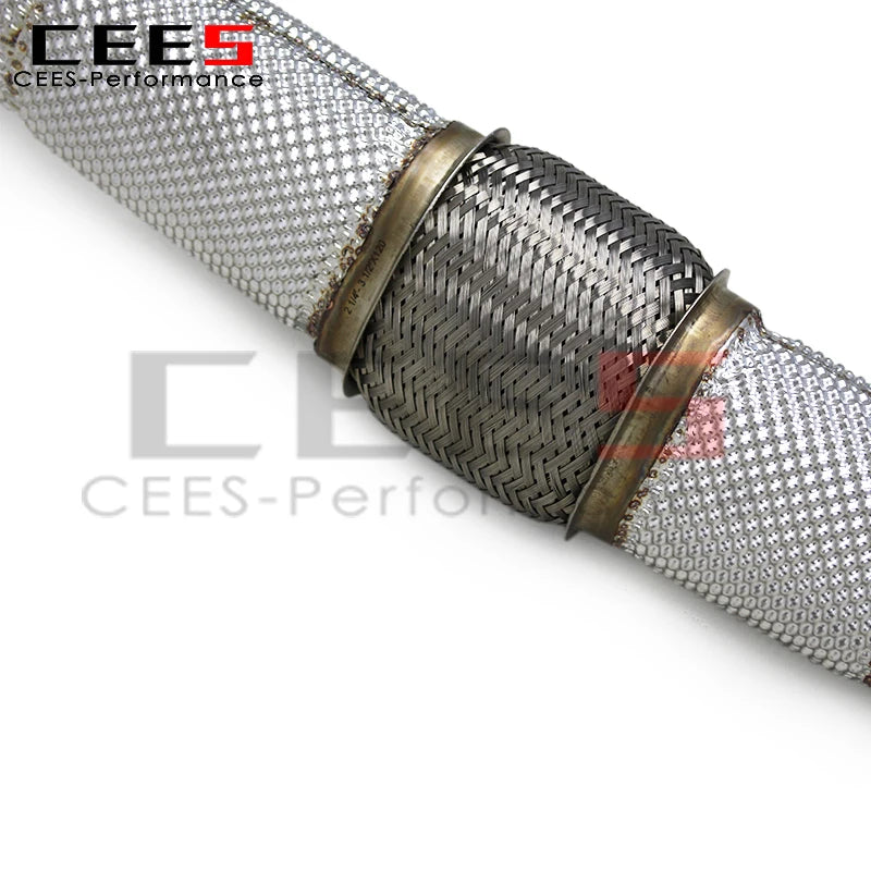 cees for Bentley Continental GT 6.0T 2020-2024 Stainless Steel with Catalyst Downpipe Exhaust System