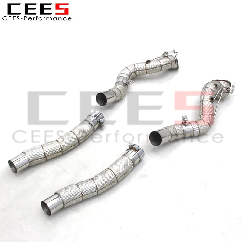 CEES Exhaust Downpipes for Ferrari 812 6.5L V12 2017-2020 Stainless Steel Racing Exhaust Pipe with Heat Shield Auto Accessories