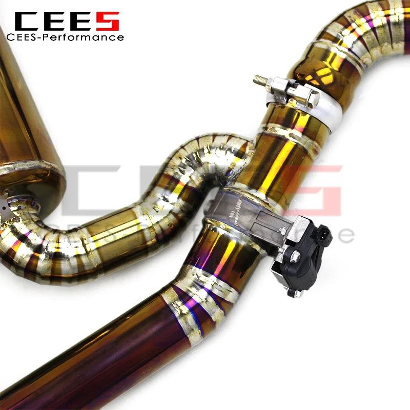 CEES Valvetronic Sport Equal Length Exhaust System Muffler for BMW M2 G87 2023-2024 Gold Titanium Exhaust Pipe