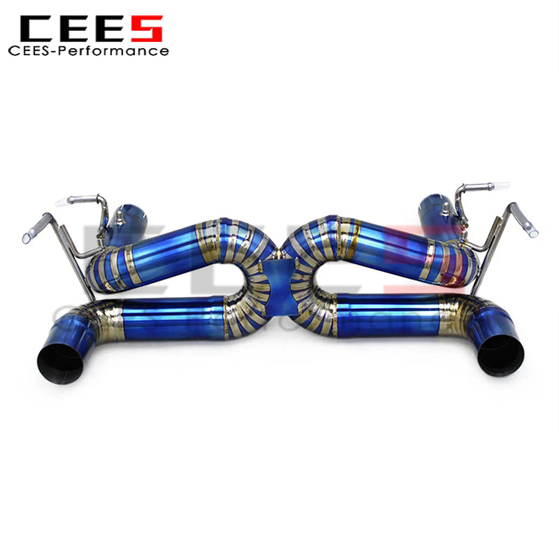 CEES Racing Full Exhaust Pipe for Ferrari F8 Spider/Tributo V8 3.9T 2019+ Titanium Maximum Sound Straight Pipe Exhaust