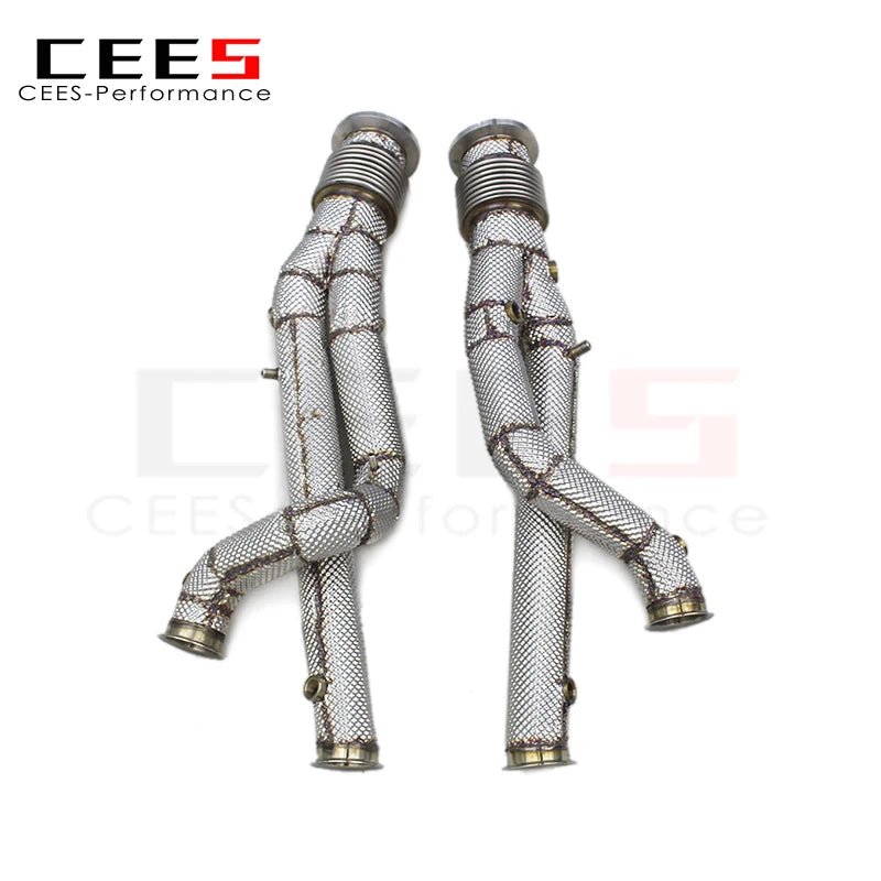 CEES Exhaust Performance Downpipe Catalytic Converter Catless Downpipe Without Catalyst for Lamborghini Aventador SVJ 2011-2019