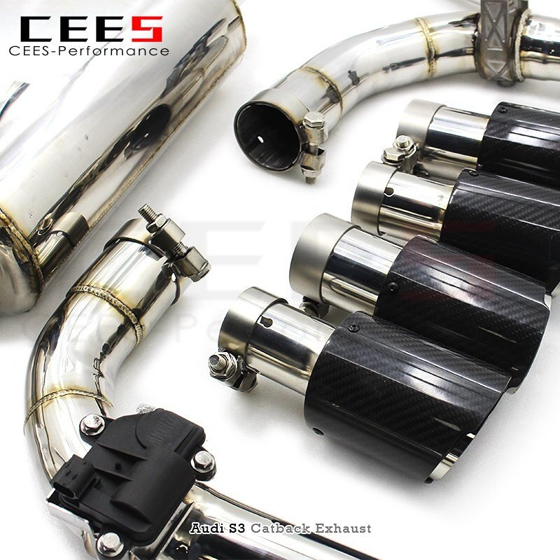 CEES Catback Exhaust for Audi S3 2.0T 2015-2023 Tuning Performance Stainless Steel Escape Exhaust Pipe Valve Exhaust System
