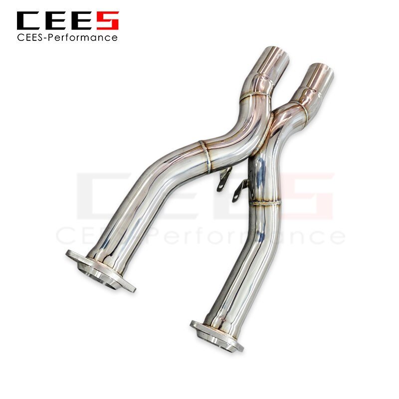 CEES Exhaust Pipe For Ferrari 599 GTB/GTO 2006-2016 X Pipe with catalyst 304 Stainless Steel Car Exhaust System