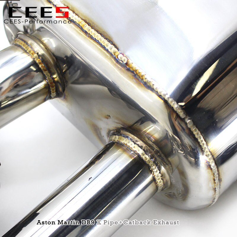 CEES Catback Exhaust and X Pipe for Aston Martin DB9 6.0L 2012-2016 Stainless Steel High Performance Valve Exhaust System