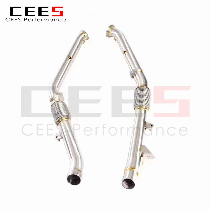 CEES Exhaust System For Mercedes Benz ML320 ML350 ML400 Headers With Catalyst Test Pipe Converter High Flow Catted Downpipe