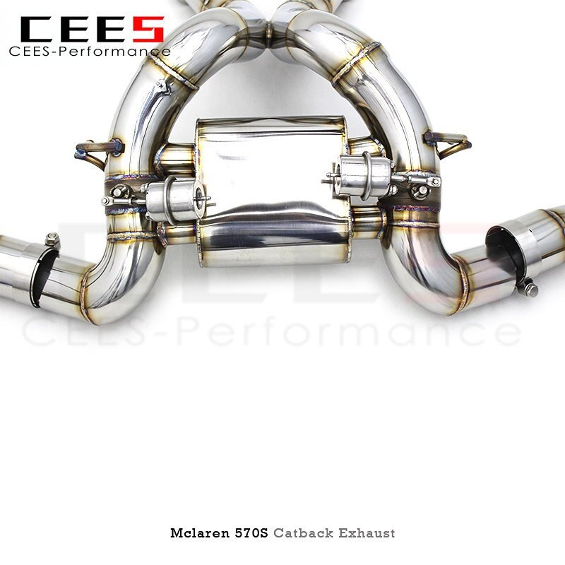 cees Catback Exhaust for Mclaren 570S 3.8 2015- Racing Car Catback Muffler Exhaust Pipe Escape Stainless Steel/Titanium Valve Exhaust Sound High flow catted downpipe Exhaust System