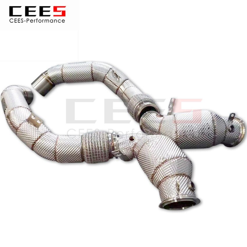 CEES Exhaust System For BMW X5M X6M F95 F96 Headers With Catalyst Test Pipe Converter High Flow Catted Exhaust Downpipe