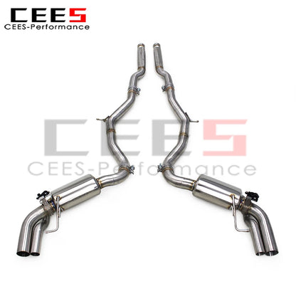 CEES Full exhaust Downpipe Catback Exhaust For Mercedes-Benz S63 AMG COUPE C217 5.5T 2012-2019 Stainless Steel Muffler Valve Exhaust Pipe System