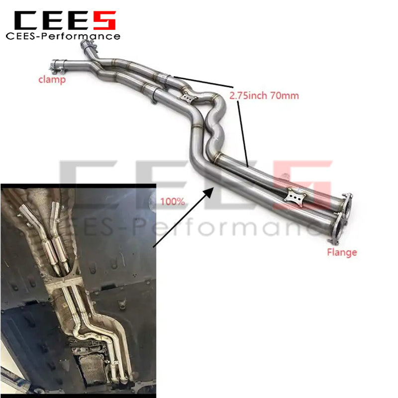 CEES Mid Pipe Exhaust System For BMW X3M/X4M F97/F98 3.0T 2019-2024 High Performance Stainless Steel/Titanium Exhaust Pipe