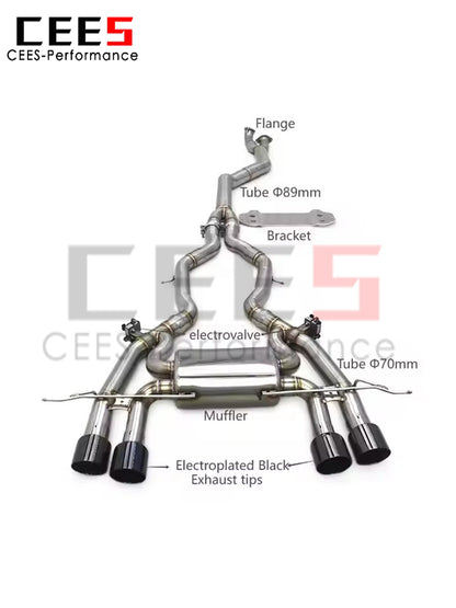 cees Catback Exhaust System For BMW M2 G87 2023 Exhaust Pipe Racing Muffler Escape Titanium/SUS304 Performance Exhaust valvetronic