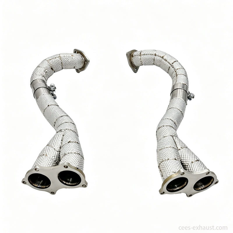 Porsche 718 Cayman GT4 / GTS / Spyder 4.0L Downpipe Exhaust System in stock