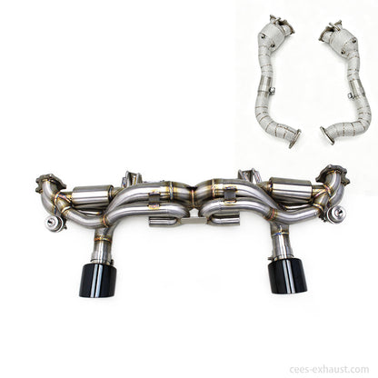 cees Valve Catback Exhaust Pipes for Porsche 718 Cayman GT4 4.0L 2024 SS304 Stainless Steel Tuning Car Exhaust Escape System