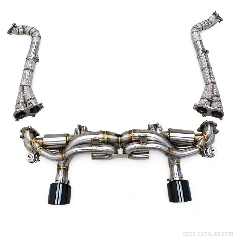 cees Valve Catback Exhaust Pipes for Porsche 718 Cayman GT4 4.0L 2024 SS304 Stainless Steel Tuning Car Exhaust Escape System