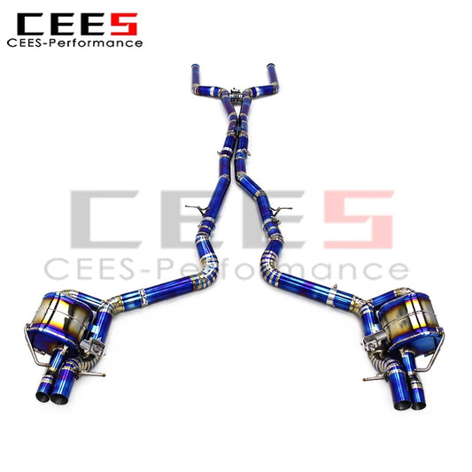 CEES Catback Exhaust For Mercedes-Benz E63 AMG W213 4.0TT 2018-2023 Exhaust Pipe Valve Muffler Stainless Steel/Titanium Exhaust System