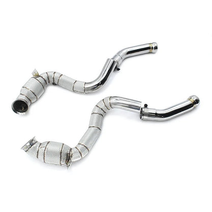 CEES Exhaust System For Mercedes-Benz C63 C63S Headers With Catalyst Test Pipe Converter High Flow Catted Exhaust Downpipe