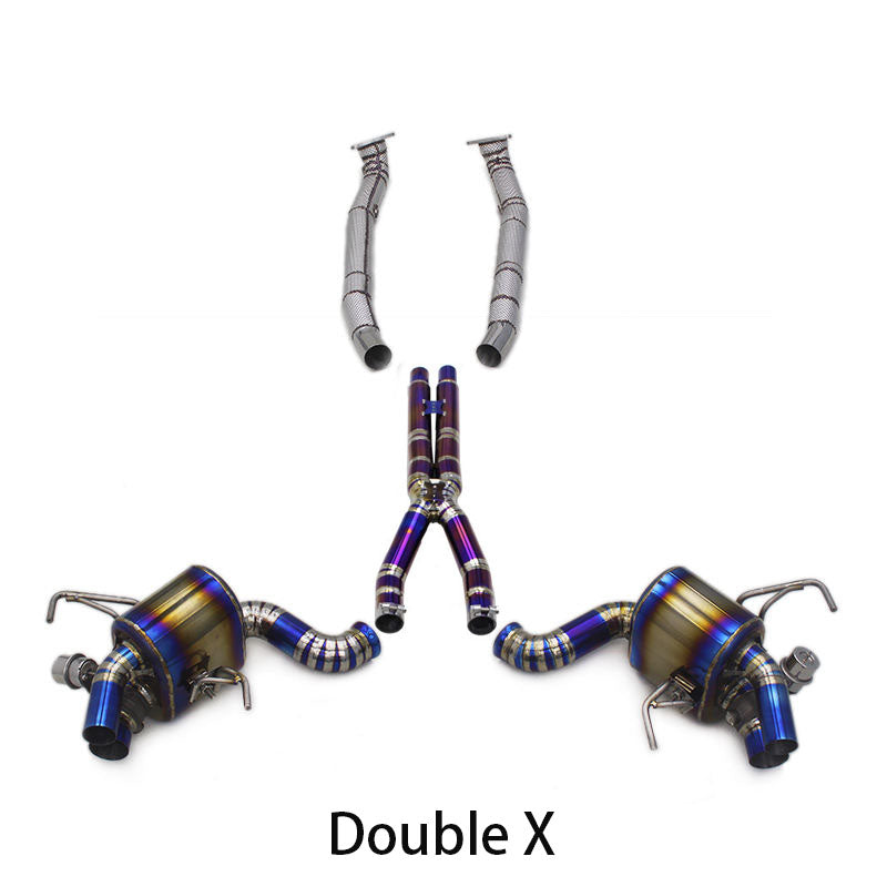 CEES Catback Exhaust X Pipe Downpipe For Ferrari California 4.3L 2009-2014 Racing Titanium Escape Exhaust Pipe Muffler Valved Sport Exhaust System