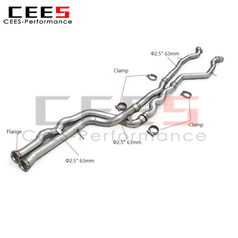 CEES Factory competitive price hot sale Equal length Mid pipe For BMW M3/M4 F80 F82 F83 S55 3.0T 2014-2019 Stainless Steel
