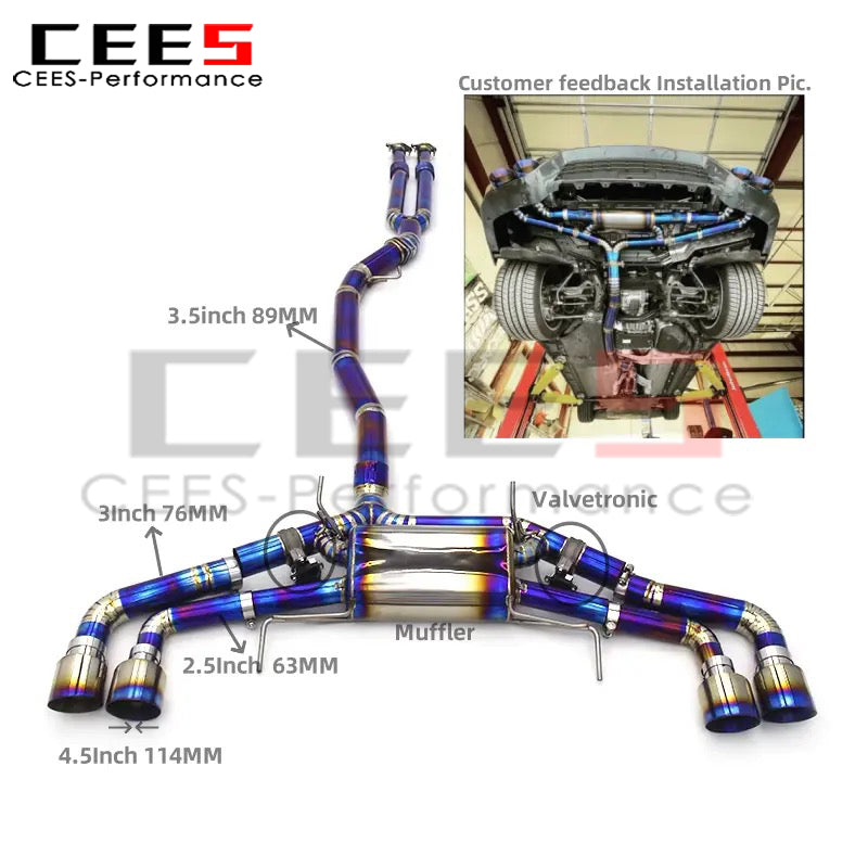 cees Valve Catback Exhaust Y Pipe for Nissan GTR/GT-R R35 3.8TT 2008-2023 Escape Stainless Steel Exhaust Pipe Muffler System