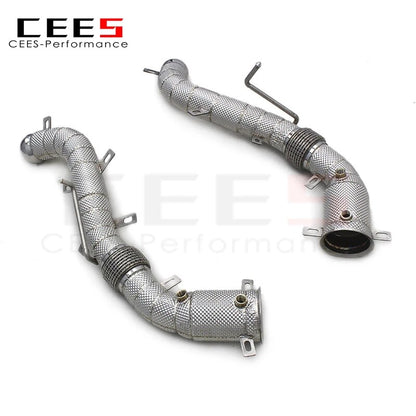 CEES 304Stainless Steel Catless Exhaust pipe Heat Shield Downpipe For Mclaren 650S/600LT/P1 2013-2019 Catless Downpipe