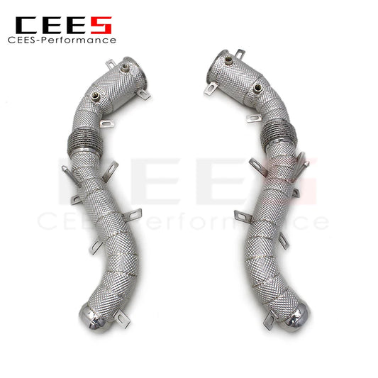 CEES 304Stainless Steel Catless Exhaust pipe Heat Shield Downpipe For Mclaren 650S/600LT/P1MP4-12C 2013-2019 Exhaust Downpipe