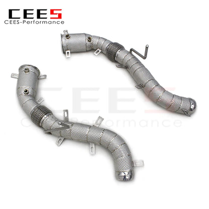 CEES 304Stainless Steel Catless Exhaust pipe Heat Shield Downpipe For Mclaren 650S/600LT/P1MP4-12C 2013-2019 Exhaust Downpipe