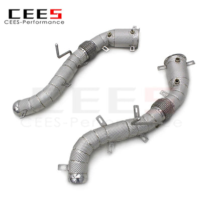 CEES 304Stainless Steel Catless Exhaust pipe Heat Shield Downpipe For Mclaren 650S/600LT/P1MP4-12C 2013-2019 Exhaust Downpipe