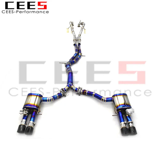 CEES Catback Exhaust Downpipe For Audi S4 S5 B9 3.0T 2019-2023 Titanium alloy Exhaust valve control Exhaust System