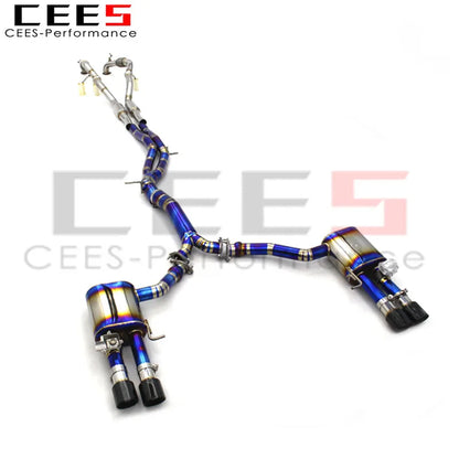 CEES Catback Exhaust Downpipe For Audi S4 S5 B9 3.0T 2019-2023 Titanium alloy Exhaust valve control Exhaust System