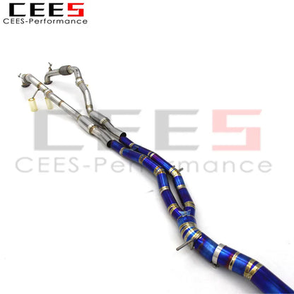 CEES Catback Exhaust Downpipe For Audi S4 S5 B9 3.0T 2019-2023 Titanium alloy Exhaust valve control Exhaust System