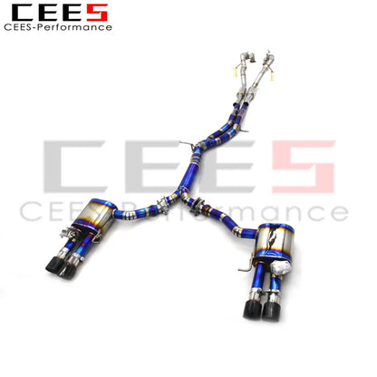 CEES Catback Exhaust Downpipe For Audi S4 S5 B9 3.0T 2019-2023 Titanium alloy Exhaust valve control Exhaust System