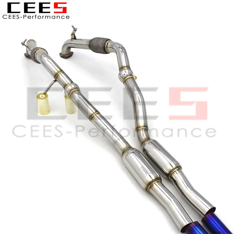 CEES Catback Exhaust Downpipe For Audi S4 S5 B9 3.0T 2019-2023 Titanium alloy Exhaust valve control Exhaust System