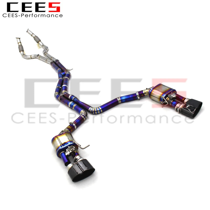 CEES Catback Exhaust For AUDI RS6 4.0T 2013-2018 High Performance Titanium Straight Exhaust Pipe Muffler Exhaust Downpipe