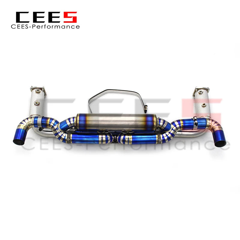 CEES Catback Exhaust For Porsche 911 991 991.2 Turbo S 3.8T 2017-2019 Titanium Downpipe Exhaust Pipe Muffler  Exhaust System