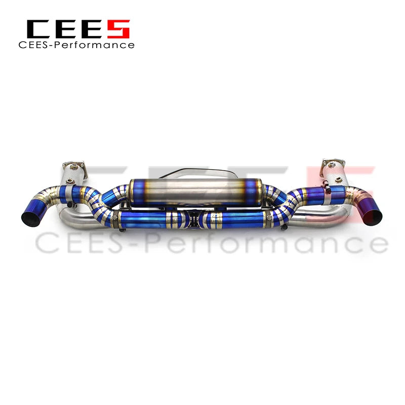 CEES Catback Exhaust For Porsche 911 991 991.2 Turbo S 3.8T 2017-2019 Titanium Downpipe Exhaust Pipe Muffler  Exhaust System