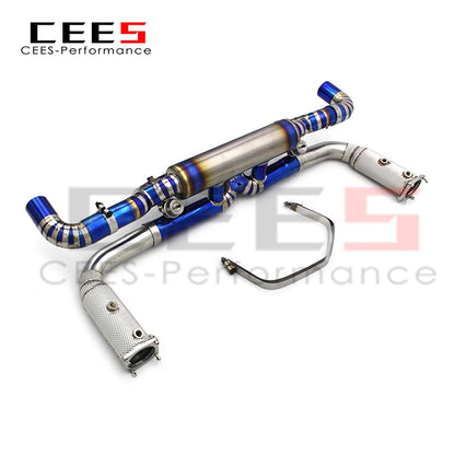 CEES Catback Exhaust For Porsche 911 991 991.2 Turbo S 3.8T 2017-2019 Titanium Downpipe Exhaust Pipe Muffler  Exhaust System