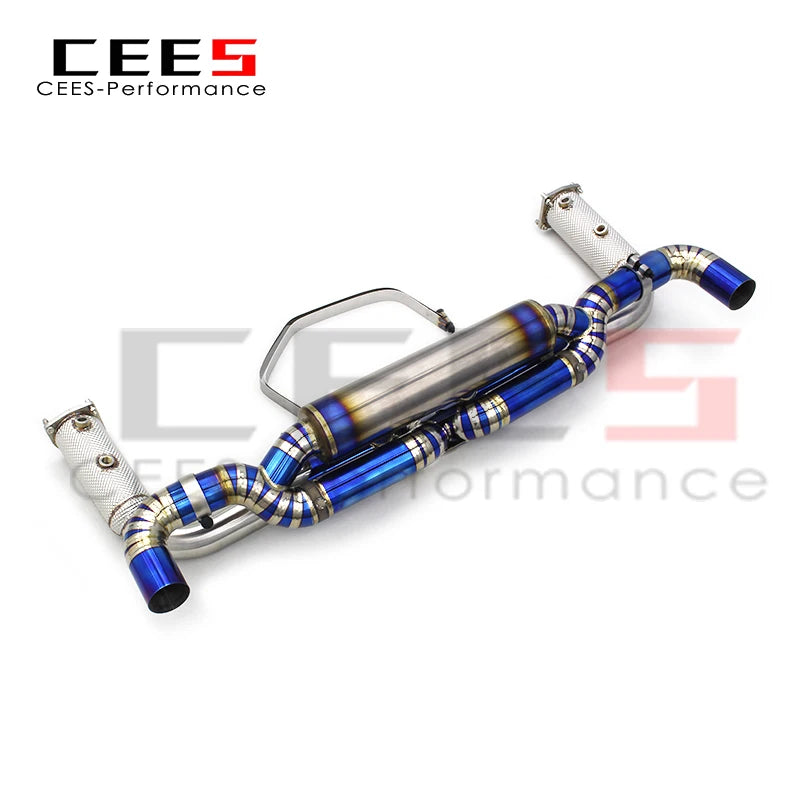 CEES Catback Exhaust For Porsche 911 991 991.2 Turbo S 3.8T 2017-2019 Titanium Downpipe Exhaust Pipe Muffler  Exhaust System