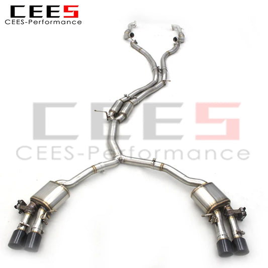 CEES Catback Exhaust System Stainless Steel Valvetronic Exhaust Pipe For Audi S4/S5 B9 3.0T 2019-2023 Exhaust Pipe Muffler