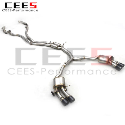 CEES Catback Exhaust System Stainless Steel Valvetronic Exhaust Pipe For Audi S4/S5 B9 3.0T 2019-2023 Exhaust Pipe Muffler