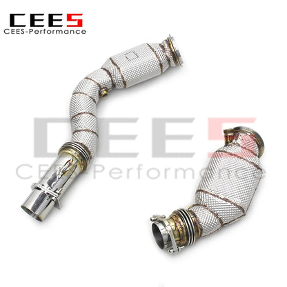 CEES Catted Downpipe For BMW M2 Competition M3 M4 F80 F82 F83 3.0 2013-  Downpipes With Catalyst stainless steel Exhaust systems